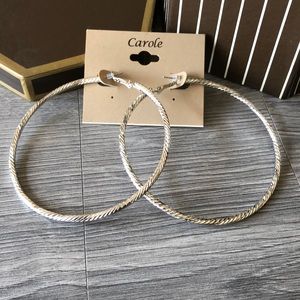 Statement Silver Hoop Earrings